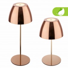 SERINA bezvadu LED galda lampa, IP44, dimmējama, vara krāsā