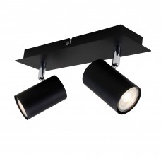 Spot gaismeklis "RUN" 2x GU10, melns/balts - 2857-02x Briloner