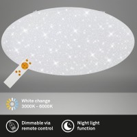 80W, LED Griestu lampa 6500Lm, 3000-6000K ar pārslēdzamu gaismas toni 3318-016