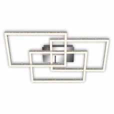 LED griestu lampa Briloner 800×495 mm, 57 W, 6300 lm, alumīnija hromēta