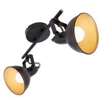 Spot gaismeklis melns ar zeltu, SOFT, 2x E14, max. 40W - 2049-025 - Briloner Prisma Spot gaismeklis melns ar zeltu, SOFT, 2x E14, max. 40W - 2049-025 - Briloner Prisma