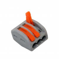 3x vadu savienotājs ar klipša funkciju, wago klemme 3x vadu savienotājs ar klipša funkciju, wago klemme