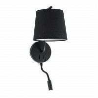 Sienas lampa ar lasīšanas lampiņu BERNI, 1 x E27 max. 20W + 3W LED, melna/balta/matēta niķeļa - FARO - 293xx Sienas lampa ar lasīšanas lampiņu BERNI, 1 x E27 max. 20W + 3W LED, melna/balta/matēta niķeļa - FARO - 293xx