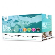 12m gara, IP65, gaismu virtene, 10x E27 cokoli - spuldzes nav iekļautas 12m gara, IP65, gaismu virtene, 10x E27 cokoli - spuldzes nav iekļautas