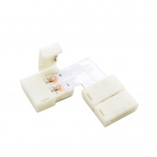 LED sloksnes - lentes savienotājs 10mm sloksnēm 90° ar 2x kontaktiem - 5050SMD - AC6620 LED sloksnes - lentes savienotājs 10mm sloksnēm 90° ar 2x kontaktiem - 5050SMD - AC6620