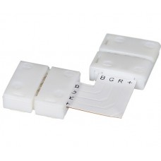 LED sloksnes - lentes savienotājs 10mm sloksnēm 90° ar 4x kontaktiem - 5050SMD RGB - AC6621 LED sloksnes - lentes savienotājs 10mm sloksnēm 90° ar 4x kontaktiem - 5050SMD RGB - AC6621