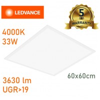 Ledvance 33W, LED panelis, 60x60cm, 3630lm, UGR<19, 5 gadu garantija Ledvance 33W, LED panelis, 60x60cm, 3630lm, UGR<19, 5 gadu garantija