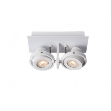 Spotlampa "LANDA", 2 x GU10, 4.5W LED, 640Lm, 3000K, balta/satīna hroma - 17906/10 - Lucide Spotlampa "LANDA", 2 x GU10, 4.5W LED, 640Lm, 3000K, balta/satīna hroma - 17906/10 - Lucide
