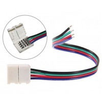 LED sloksnes - lentes savienotājs 10mm sloksnēm ar 4x kontaktiem - RGB - 5050SMD LED sloksnes - lentes savienotājs 10mm sloksnēm ar 4x kontaktiem - RGB - 5050SMD